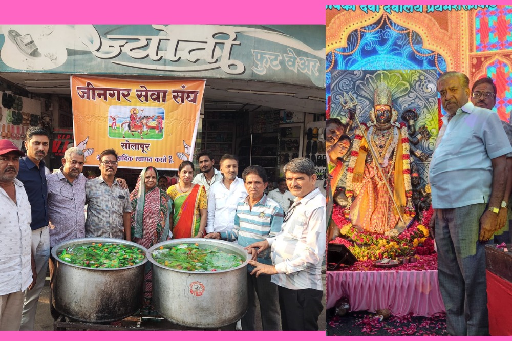 हिंगुलांबिका प्रकट दिनानिमित्त सोलापुरात भव्य शोभायात्रा; जीनगर सेवा संघाचं मोफत थंड सरबत वाटप